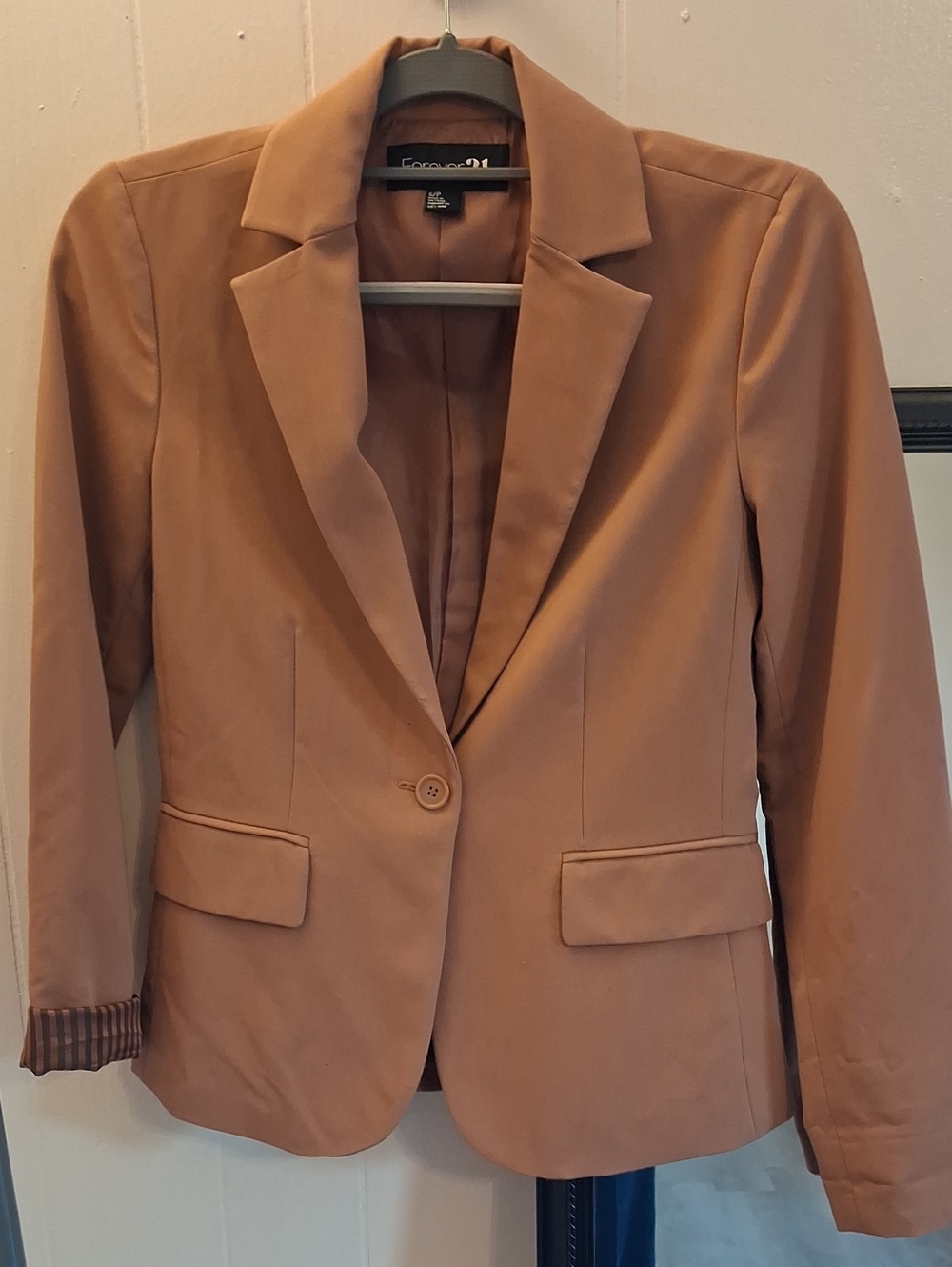 Forever 21 Women's Camel Single-Button Blazer
